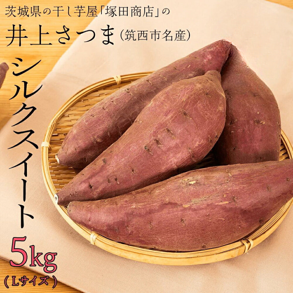 筑西市名産の井上さつま、シルクスイート5kgのLサイズで1個380g前後のさつまいもです