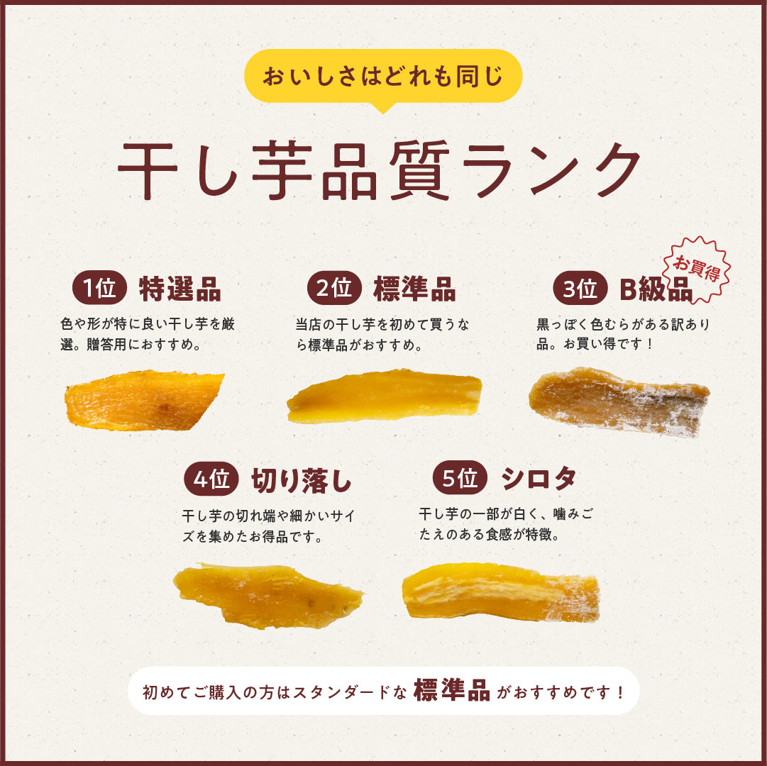塚田商店】干し芋 平干し 食べ比べセット（100g×4袋）標準品 B級品